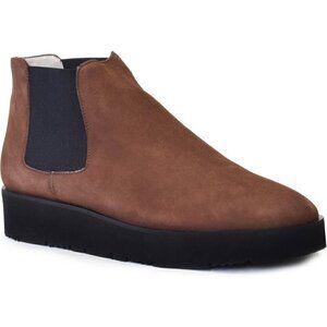 Amalfi by Rangoni Enrico Chelsea Boot Brown Suede Low Wedge‎ sz 9 M New